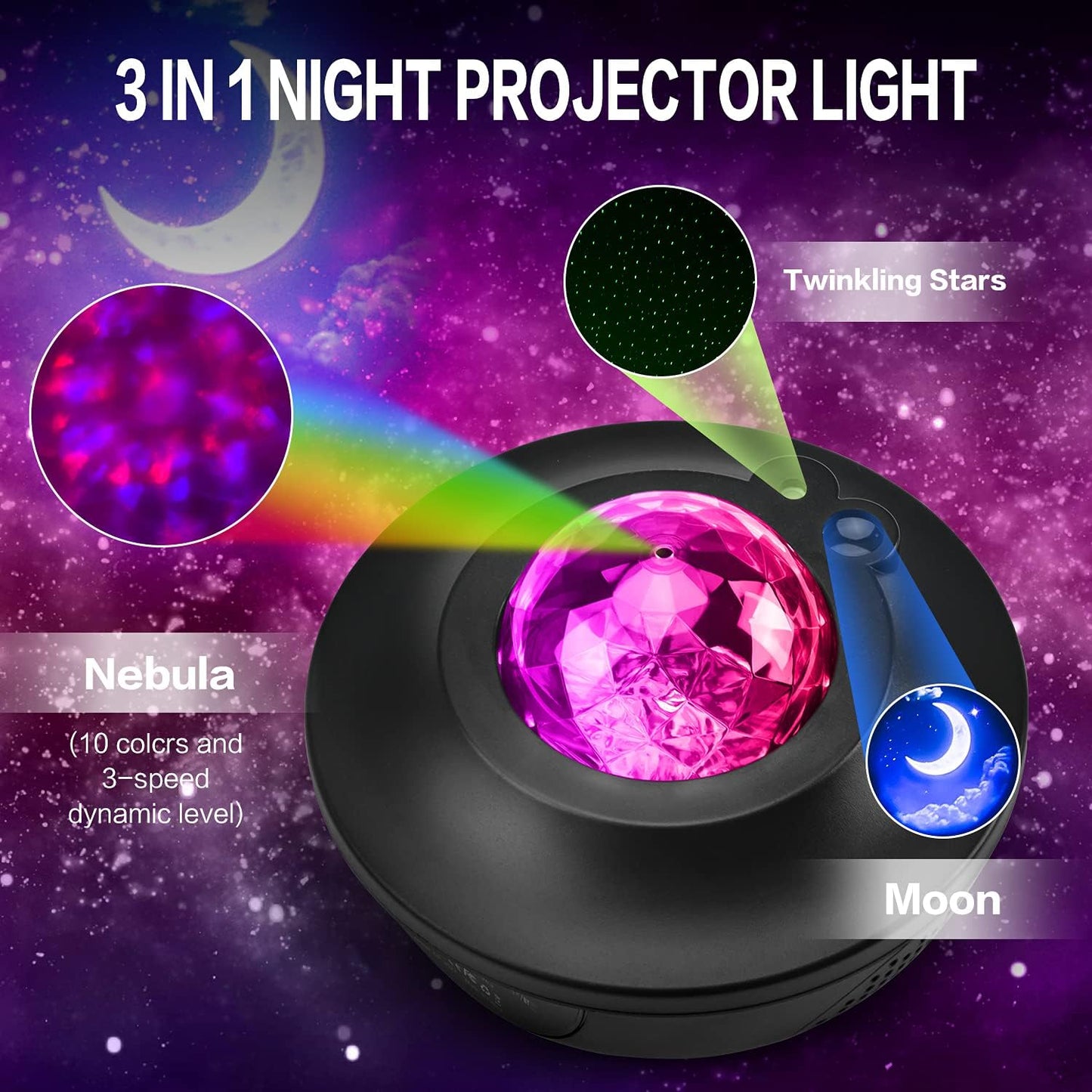 Galaxy Projector Lights Starry Night Light Moon Star