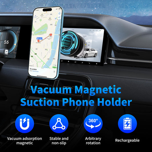 360 Rotating Vacuum Magnetic Suction Phone Holder for Car
