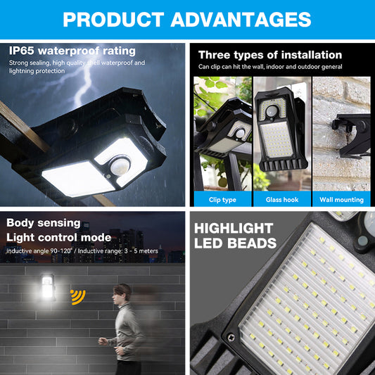 Outdoor Solar Clip Light with Motion Sensor