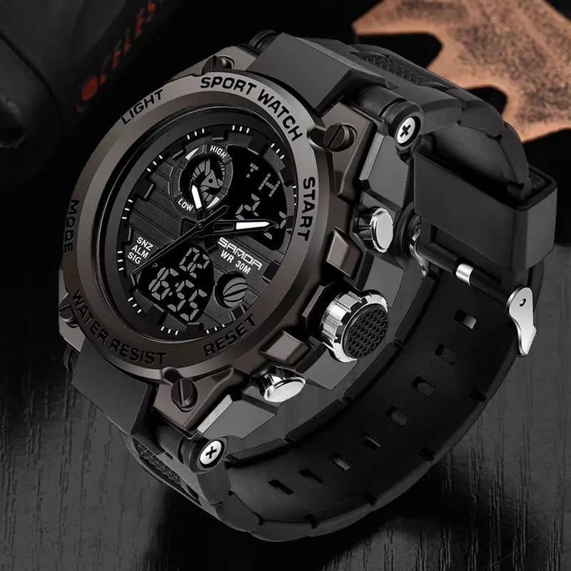 Multi-Function Premium Chronograph Waterproof Sports Look Analog-Digital Watch
