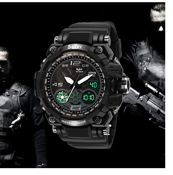 Multi-Function Premium Chronograph Waterproof Sports Look Analog-Digital Watch